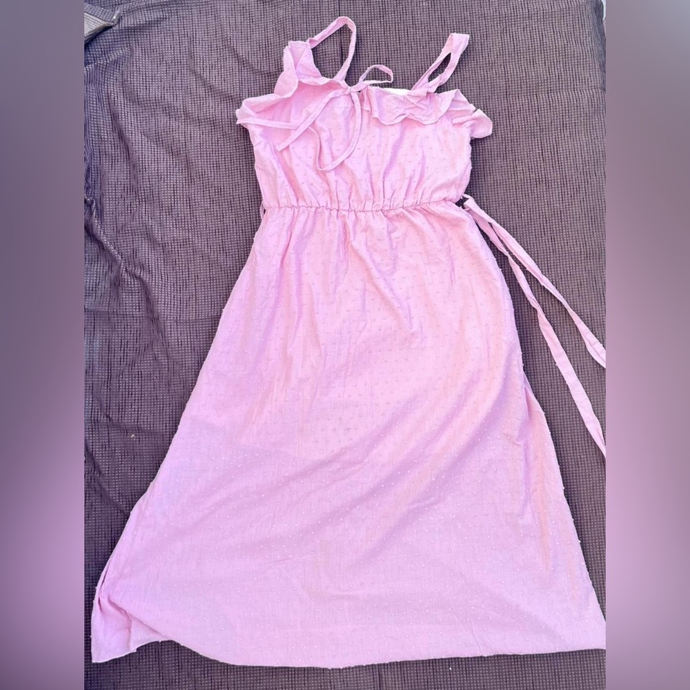 Simplee Light Pink Textured Dress